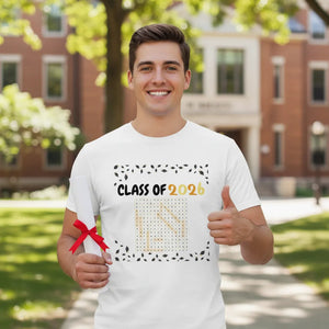 Custom DTG Cotton T-Shirt - Graduation Word Search | Shopify Product Personalizer