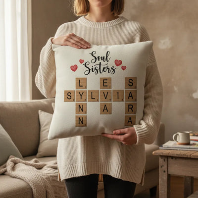 Custom Crossword Cushion - Soul Sisters