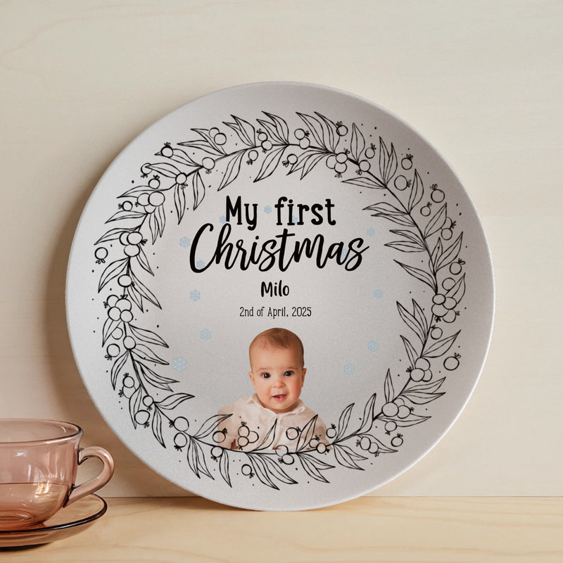 Custom Circle 10'' Plate - My First Christmas | Shopify Product Personalizer