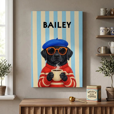 Custom French Pet Portrait Wrapped Canvas | Shopify Product Personalizer