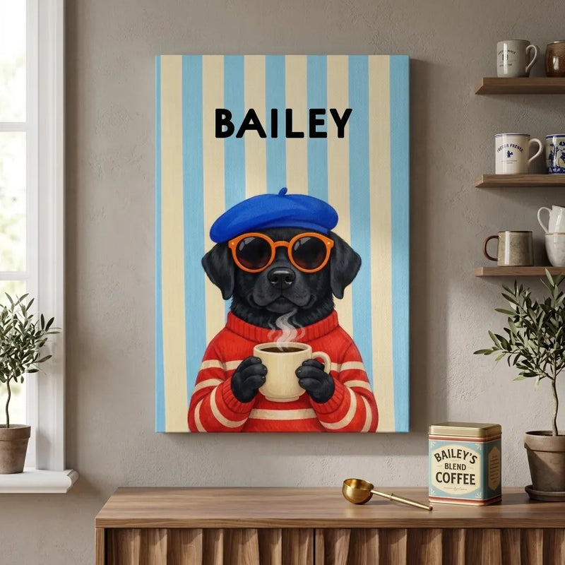 Custom French Pet Portrait Wrapped Canvas | Shopify Product Personalizer