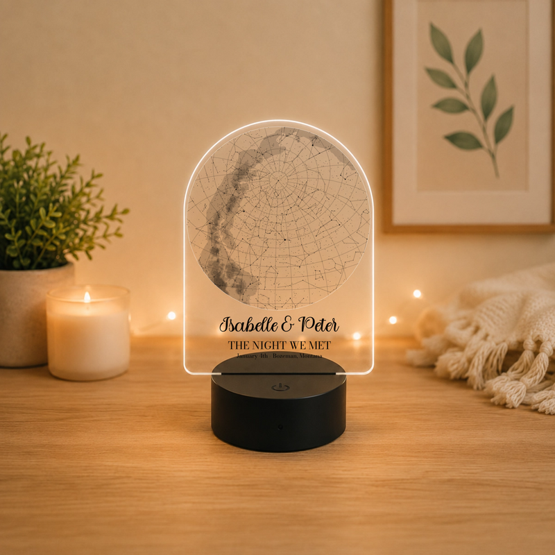 Custom Star Map Arc Acrylic LED Sign | Shopify Product Personalizer