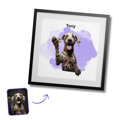 Custom Pet Image Square Frame - Remove Background Automatically with Customily!