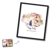 Custom Watercolor Portrait AirFrame - Photo & Texts