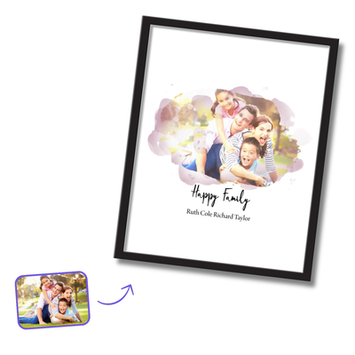 Custom Watercolor Portrait AirFrame - Photo & Texts