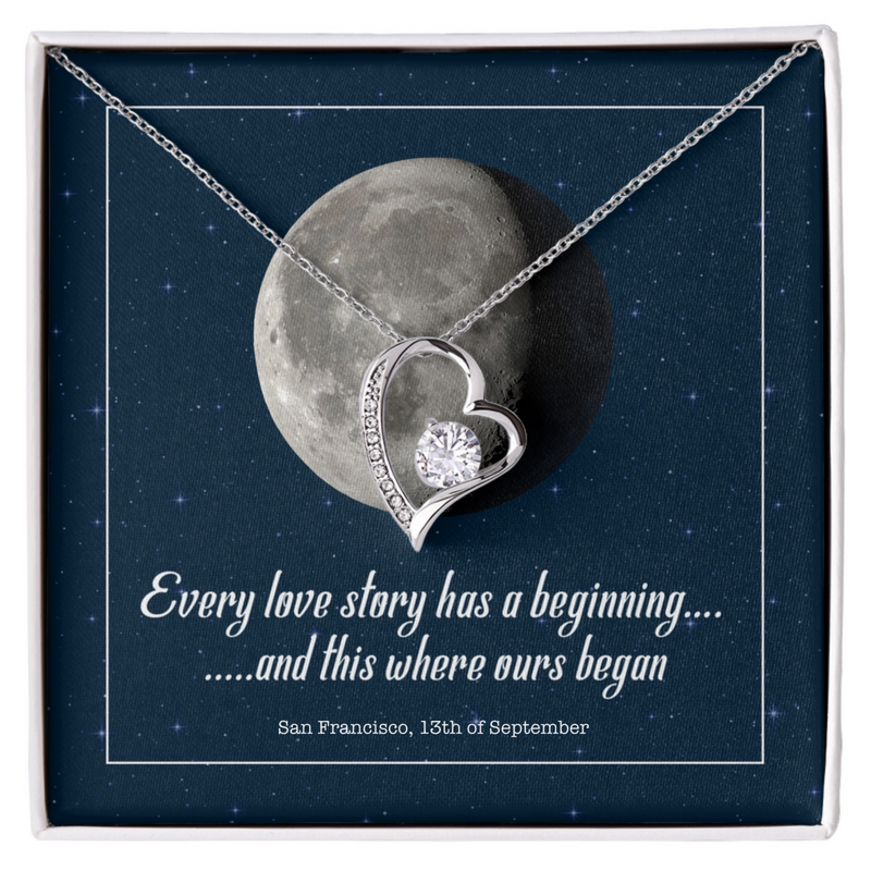 Custom Forever Love Heart Necklace - Moon Phase | Shopify Product Personalizer