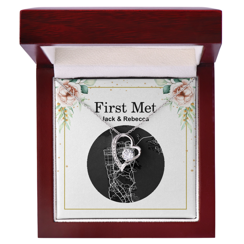 Custom Forever Love Heart Necklace - Street Map | Shopify Product Personalizer