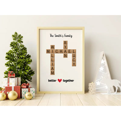 Custom Crossword Family Frame - Better Together