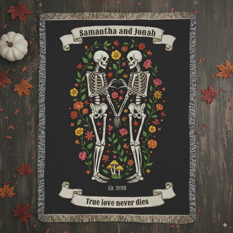 Custom Halloween Blanket - True Love Never Dies | Shopify Product Personalizer