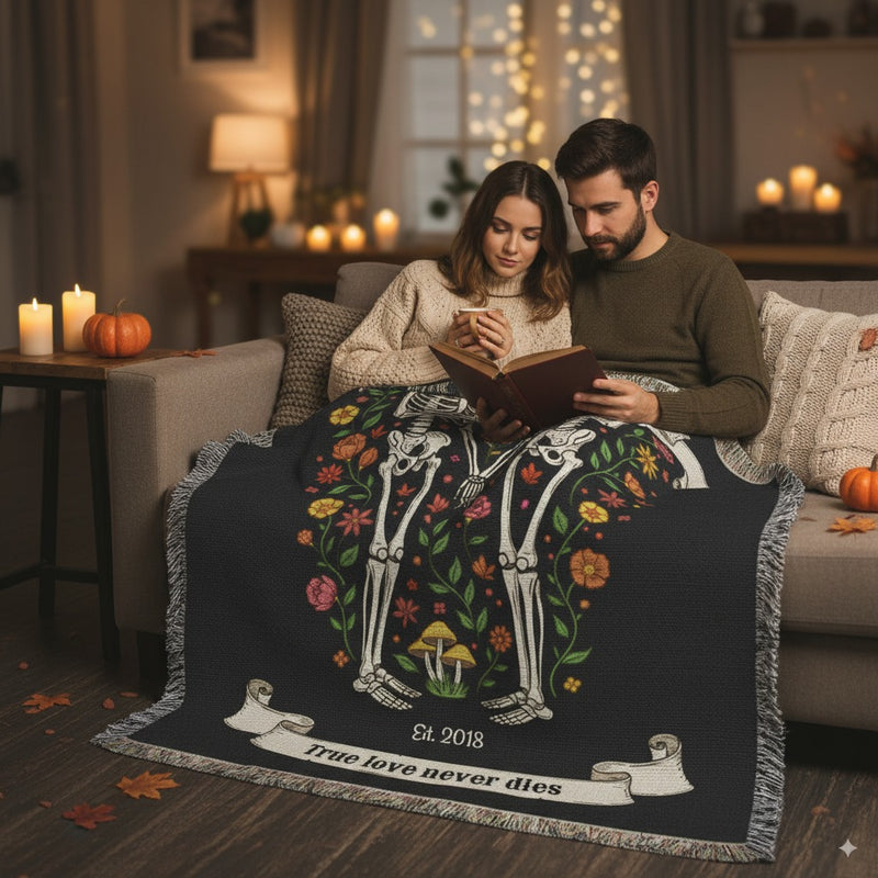 Custom Halloween Blanket - True Love Never Dies | Shopify Product Personalizer