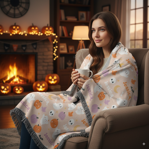 Custom Halloween Woven Blanket | Shopify Product Personalizer