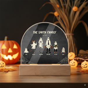 Custom Halloween Acrylic Dome Plaque | Ghost Family Portrait