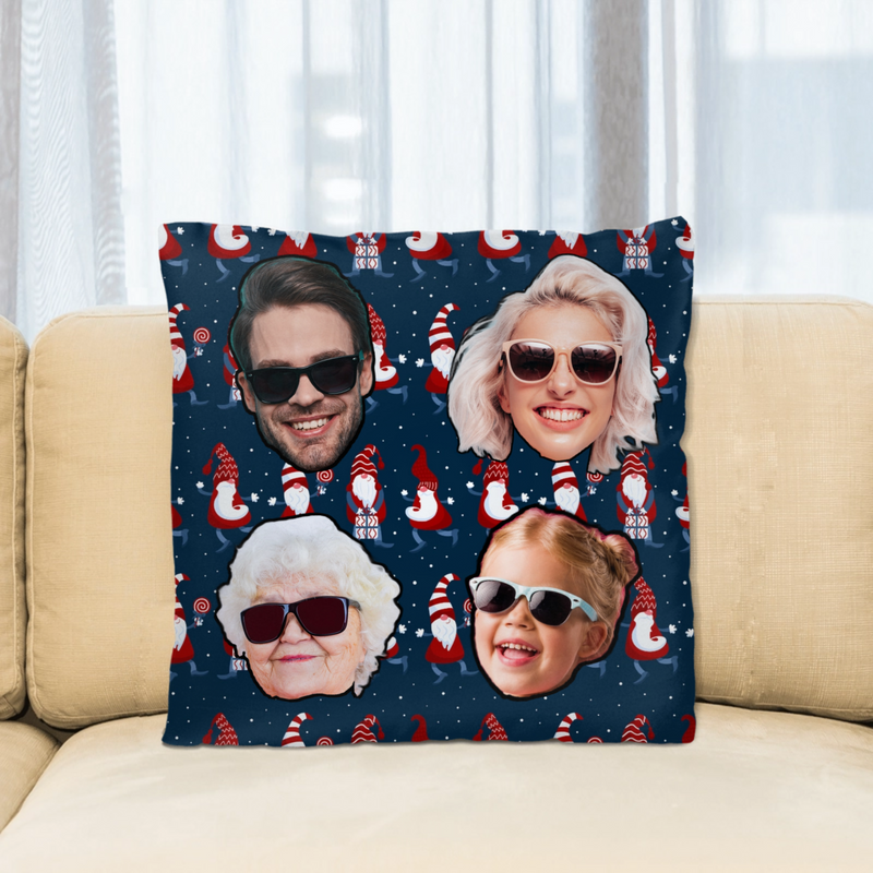 Custom Christmas Pillow 12 x 12 - Family Photos