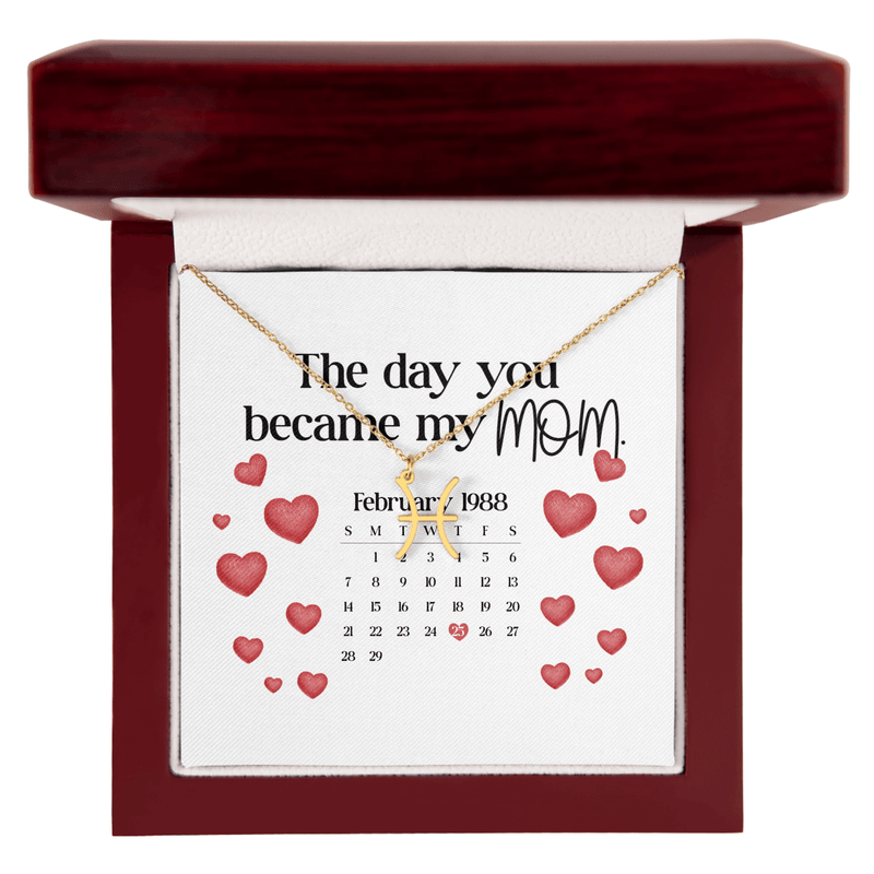 Custom Zodiac Symbol Necklace - The Day You Became My Mom