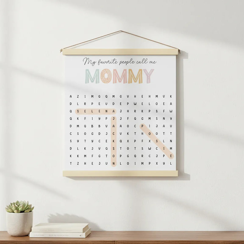 Custom Canvas Wall Hanging - Word Search | Shopify Product Personalizer