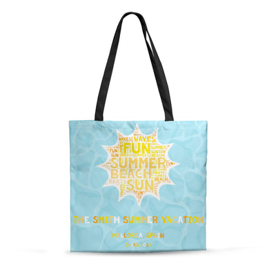 Custom Summer Tote Bag - Word Cloud | Shopify Product Personalizer