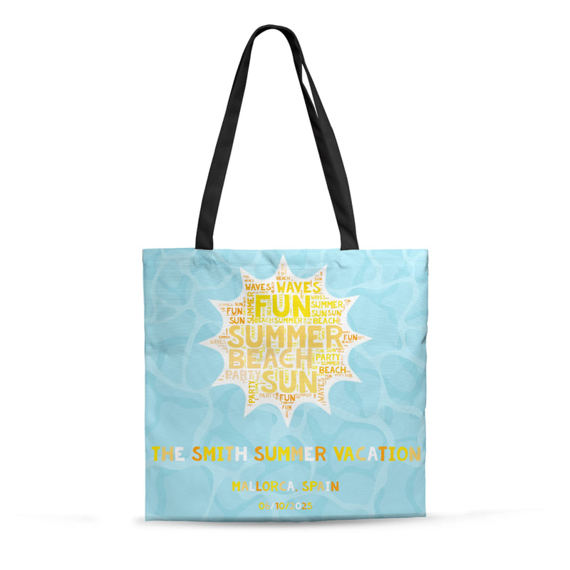 Custom Summer Tote Bag - Word Cloud | Shopify Product Personalizer