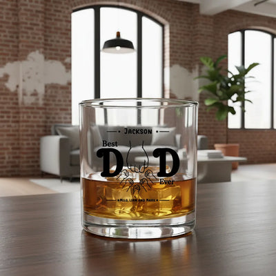 Custom Best Dad Ever Rocks Glass | Shopify Product Personalizer