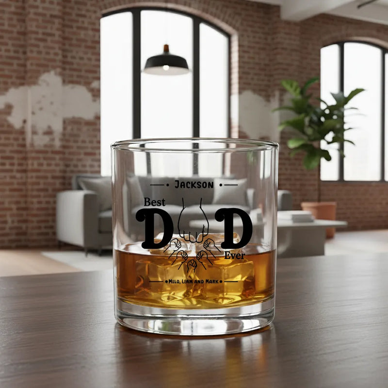 Custom Best Dad Ever Rocks Glass | Shopify Product Personalizer