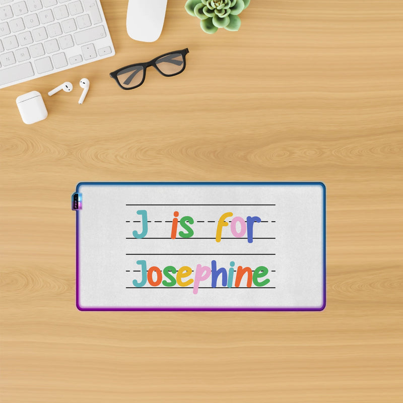 Custom LED Mouse Pad - Alternating Colors Text Style | Shopify Product Personalizer