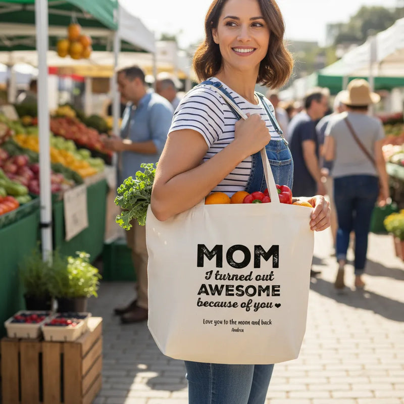 Custom Canvas Shopping Tote for Mom