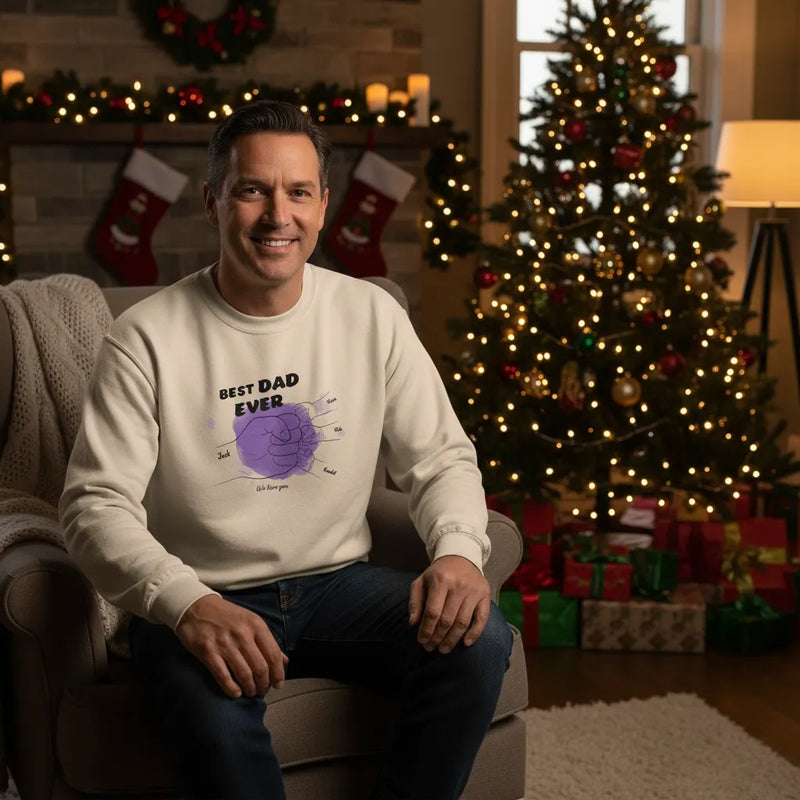 Custom Best Dad Unisex Crew-neck Sweatshirt | Shopify Product Personalizer