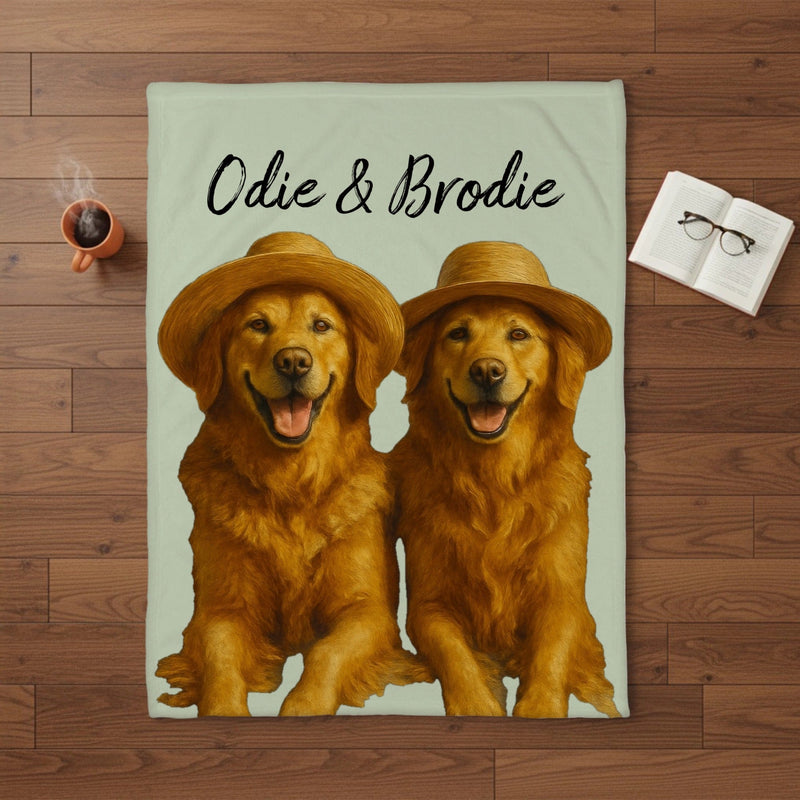 Custom Pet Fleece Blanket with AI Oil Painting Filters | Shopify Product Personalizer