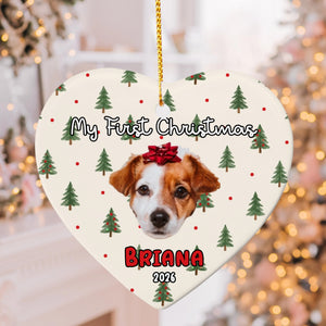 Custom Face Cut Photo Heart Ceramic Ornament | Shopify Product Personalizer