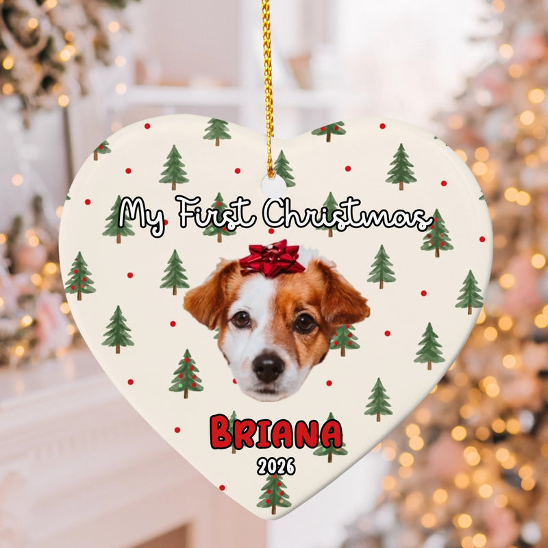 Custom Face Cut Photo Heart Ceramic Ornament | Shopify Product Personalizer