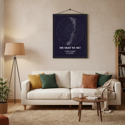 Custom Star Map Canvas Dark