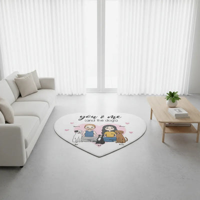Custom Heart Rug - You & Me & The Dogs