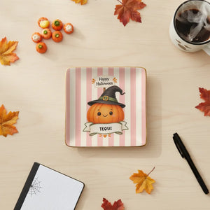 Custom Happy Halloween Square Ceramic Ring Dish | Shopify Product Personalizer