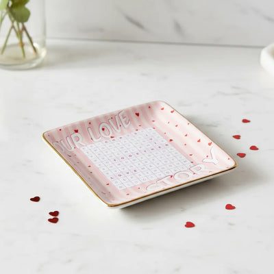 Custom Square Ceramic Ring Dish - Our Love Word Search | Shopify Product Personalizer