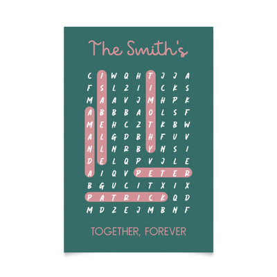 Custom Word Search Poster (Matte) - My Family | Shopify Product Personalizer