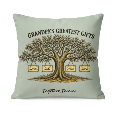 Custom Square Pillow - Grandpa's Greatest Gifts | Shopify Product Personalizer