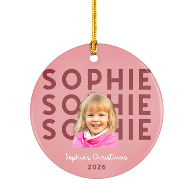 Custom Name & Photo Ceramic Ornament | Shopify Product Personalizer