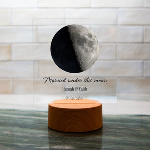 Custom Acrylic Plaque with LED Base - Moon Phase