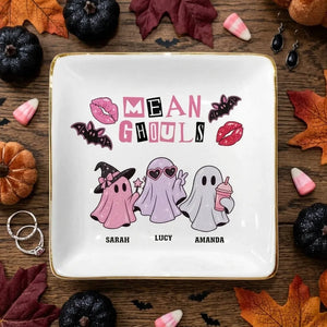 Custom Mean Ghouls Square Ceramic Ring Dish | Shopify Product Personalizer