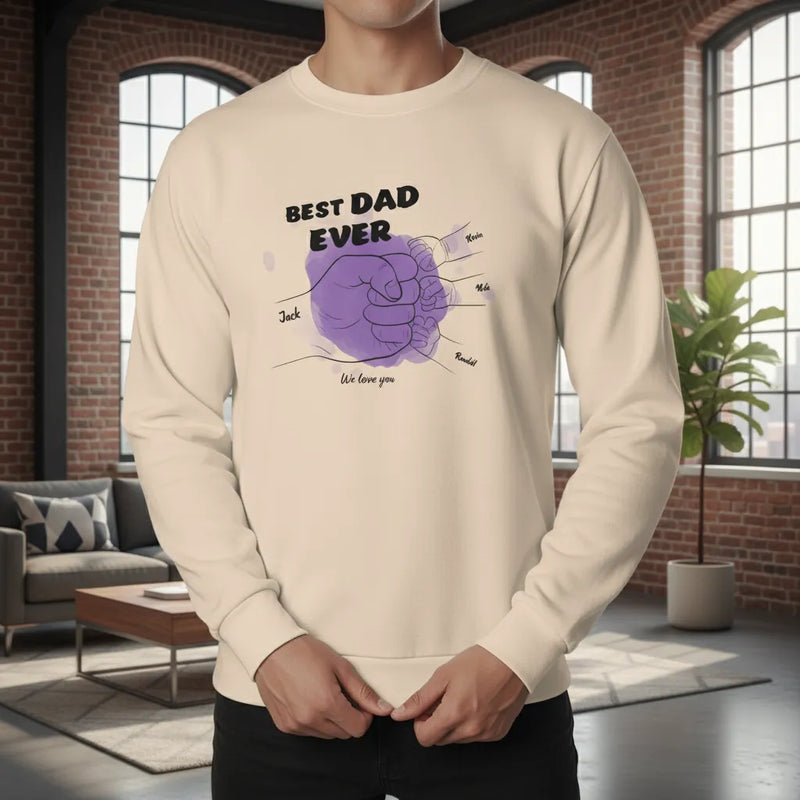 Custom Best Dad Unisex Crew-neck Sweatshirt | Shopify Product Personalizer