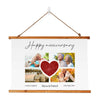 Custom Wood Framed Wall Tapestry (Landscape) - Happy Anniversary