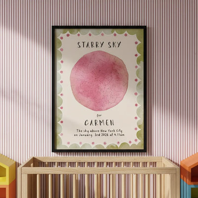 Personalized Birth Map Frame for Kids – Custom Star or Street Map