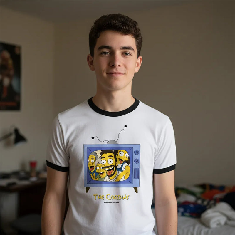 Custom Family Ringer T-Shirt - Simpsons Style | Shopify Product Personalizer