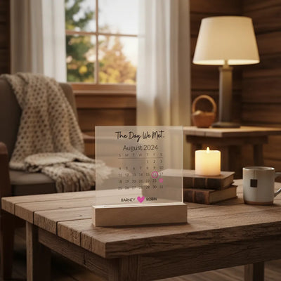 Custom Acrylic Square Plaque - Calendar The Day We Met