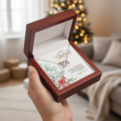 Custom Interlocking Hearts Necklace - Merry Christmas | Shopify Product Personalizer