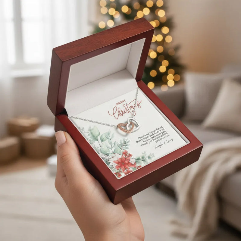 Custom Interlocking Hearts Necklace - Merry Christmas | Shopify Product Personalizer