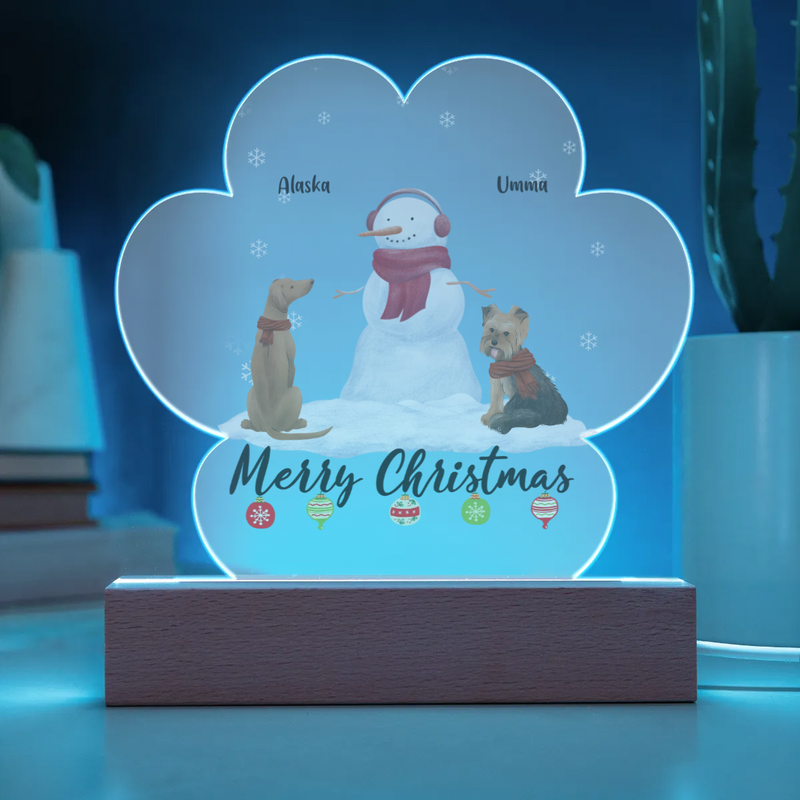 Custom Acrylic Paw Plaque - Pet Christmas