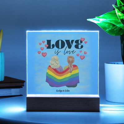 Custom Acrylic Square Plaque - Love is Love