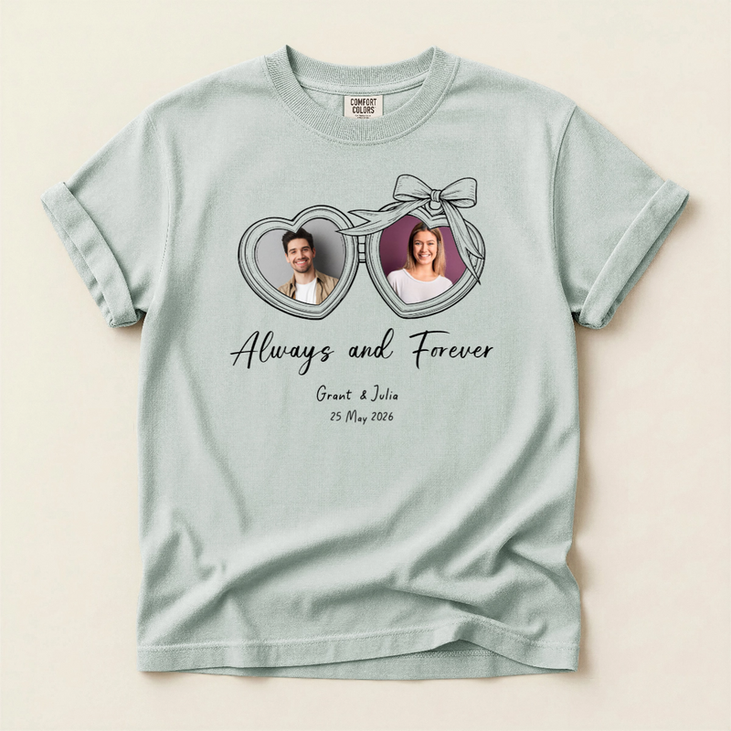 Custom Unisex Heavyweight Adult Tee - Always & Forever | Shopify Product Personalizer