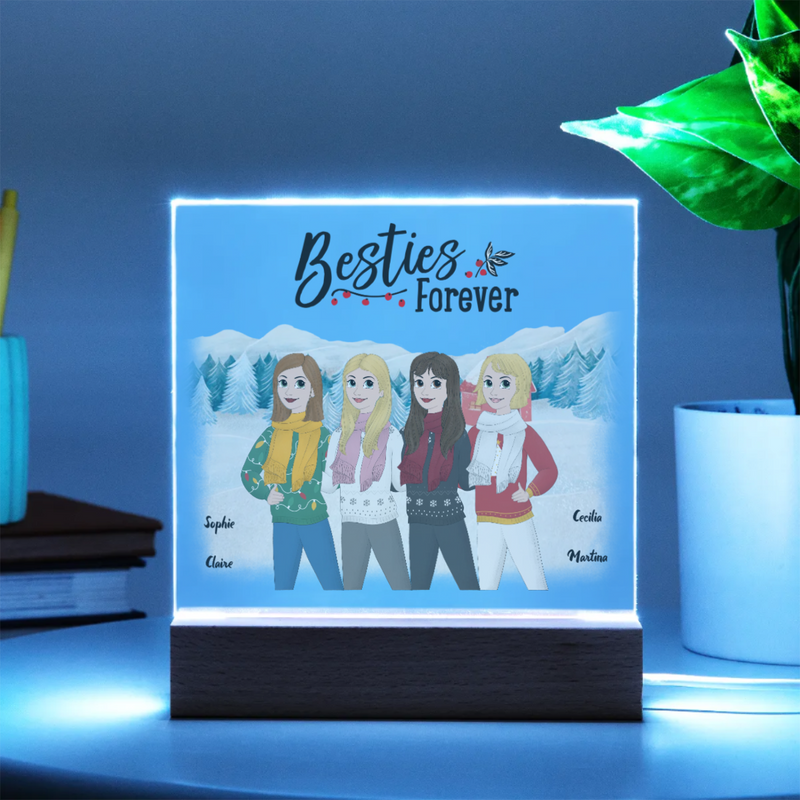 Custom Acrylic Square Plaque - Besties Forever