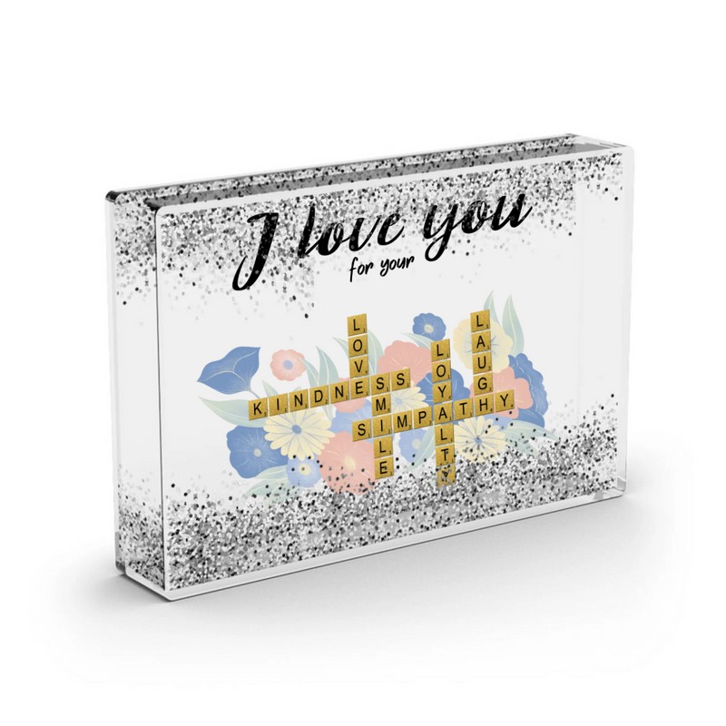 Custom Glitter Picture Frame - Love Crosswords